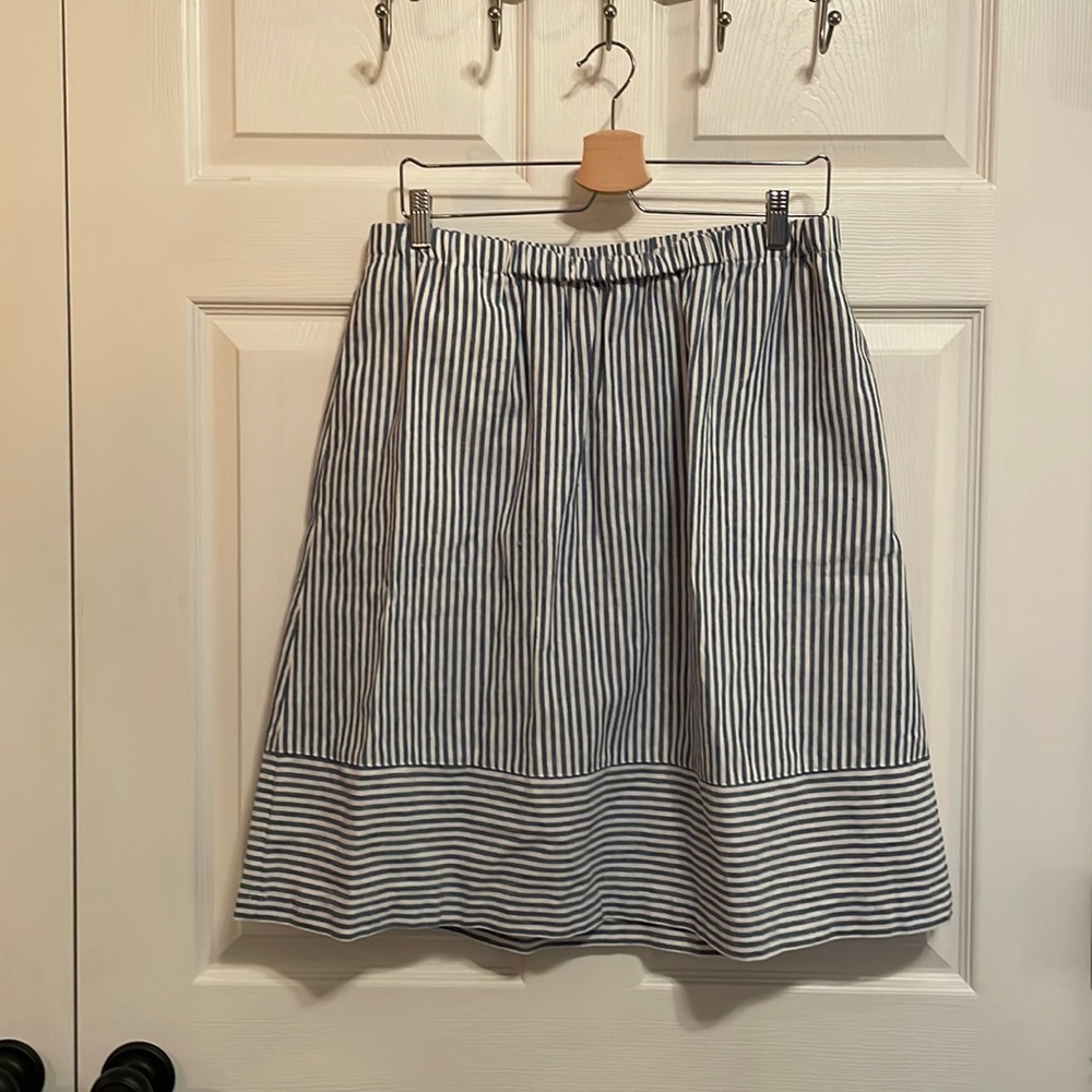 Blue and white stripe J.Crew skirt
